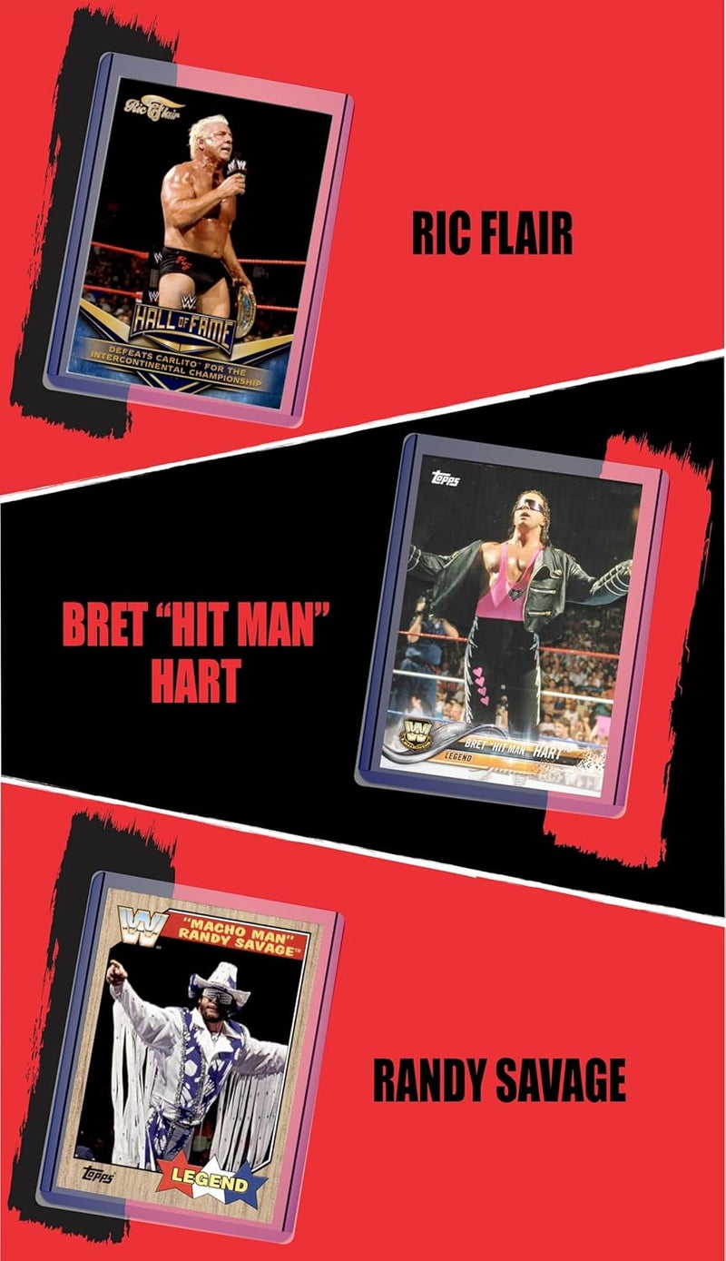 Chaser Wrestling Cards: John Cena, Hulk Hogan, The Rock, Stone Cold, Undertaker, Shawn Michaels, Ric Flair, Brett Hart, and Randy Savage All-Time Greats Assorted WWE Card (9) Gift Pack Gift Pack - Image 4